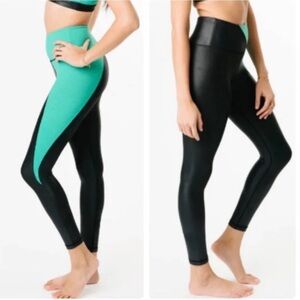 Zyia Active Jade River Stone Metallic Leggings Size 14-16